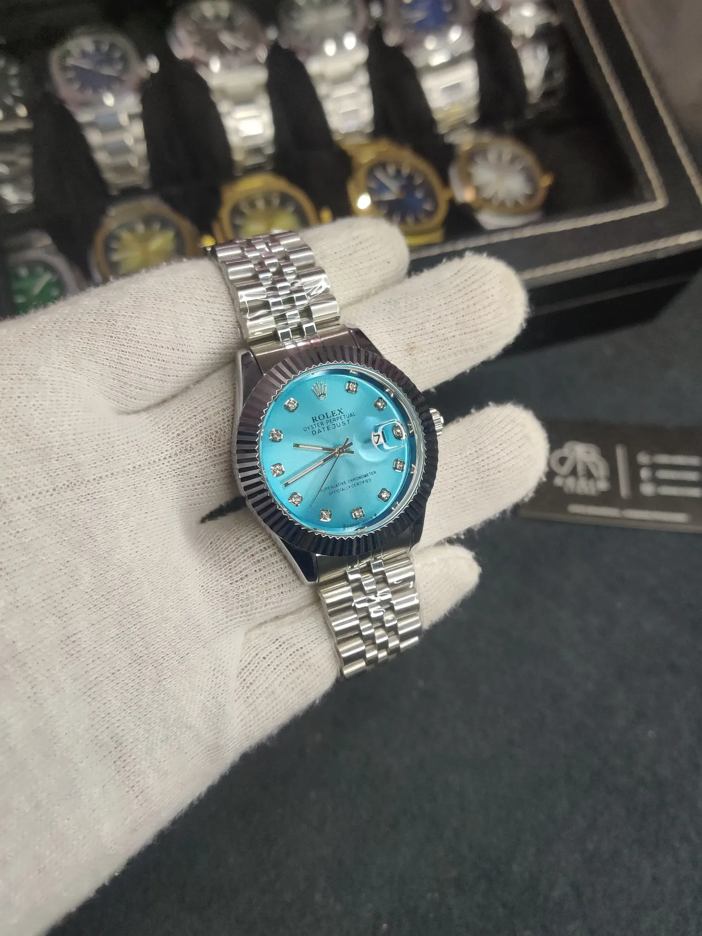 Rolex Silver Chain- Tiffany Dial