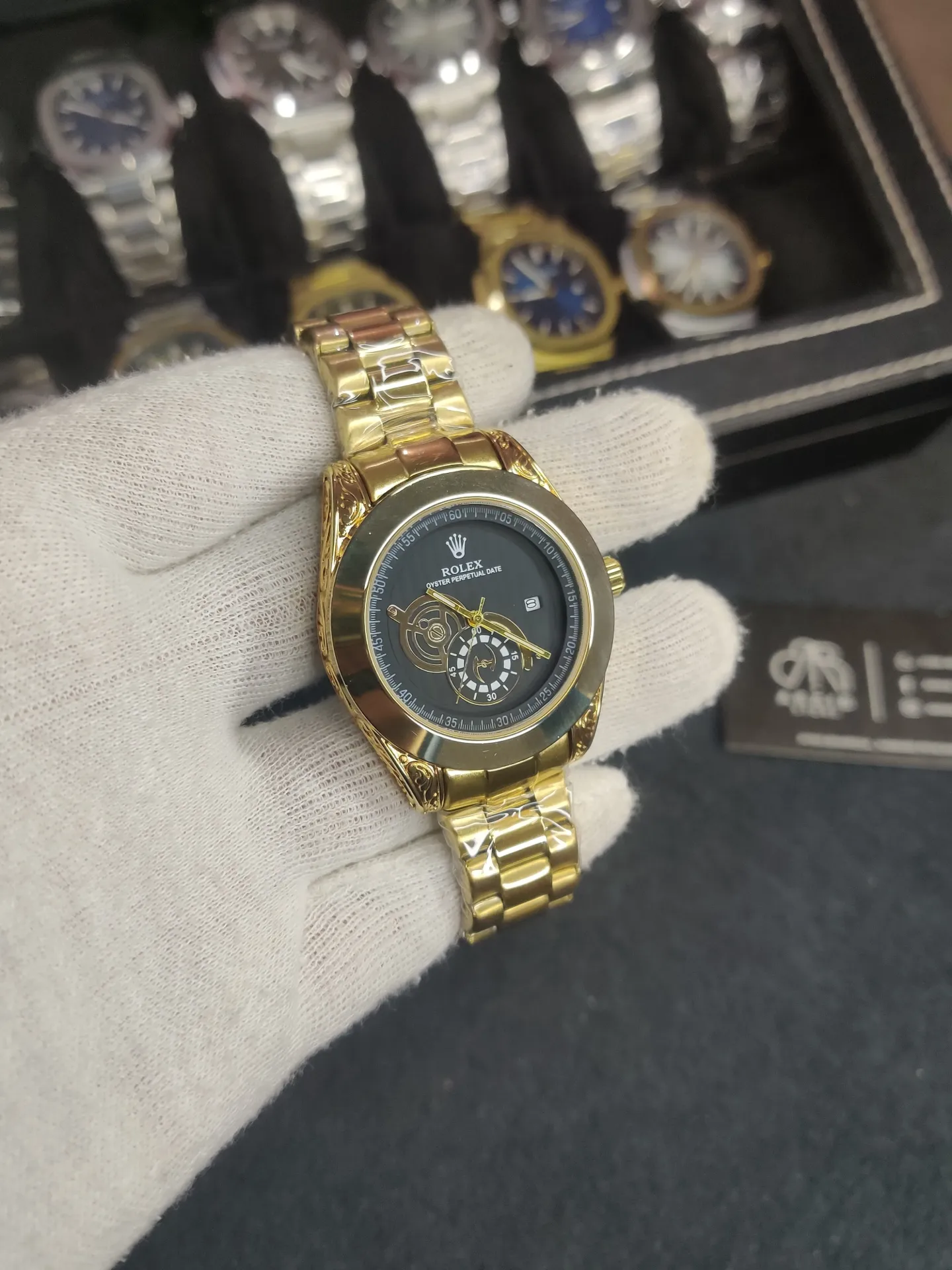 Rolex Golden royal Chain- Black Dial
