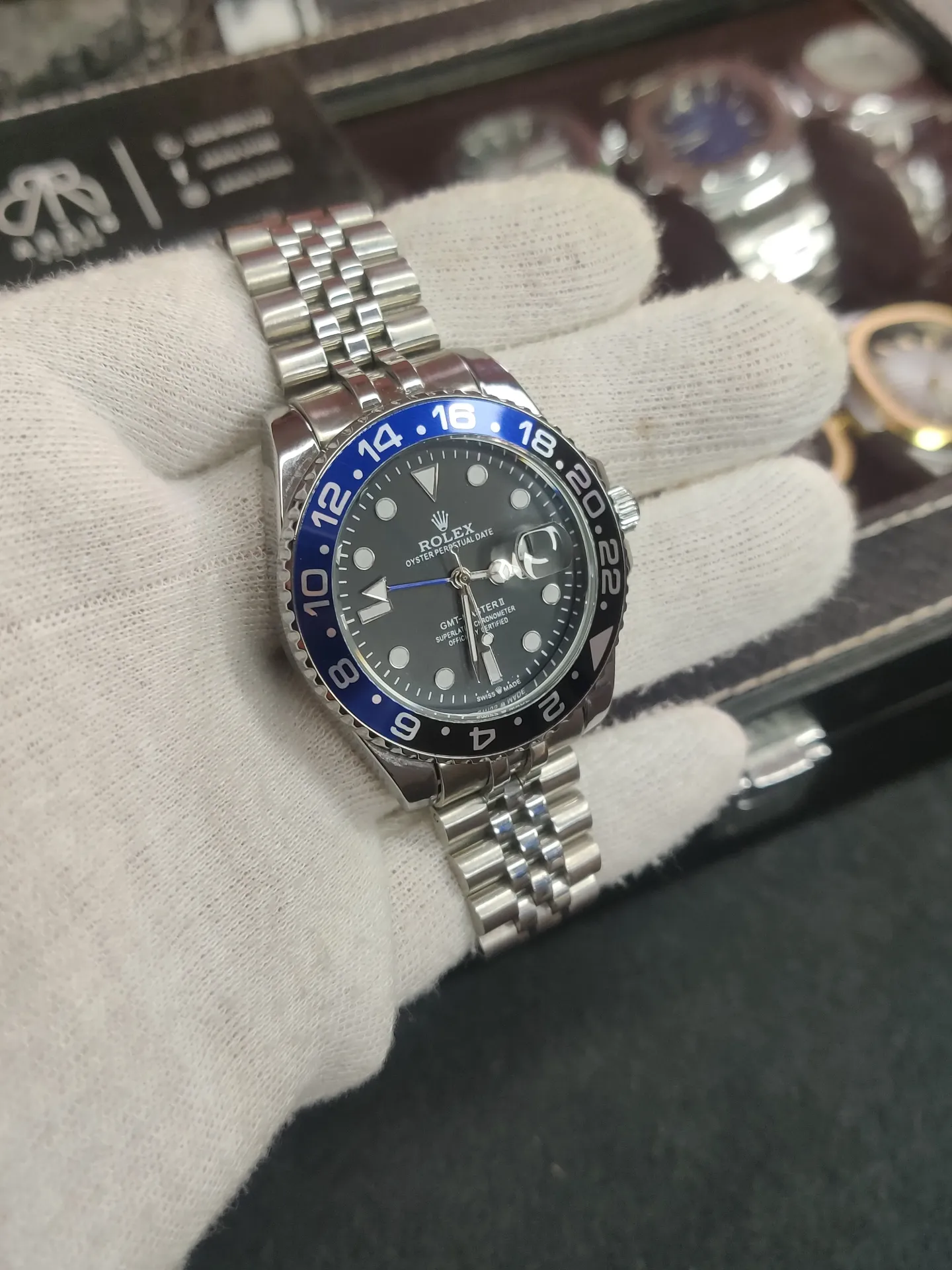 Rolex GMT Silver chain- Pepsi Dial