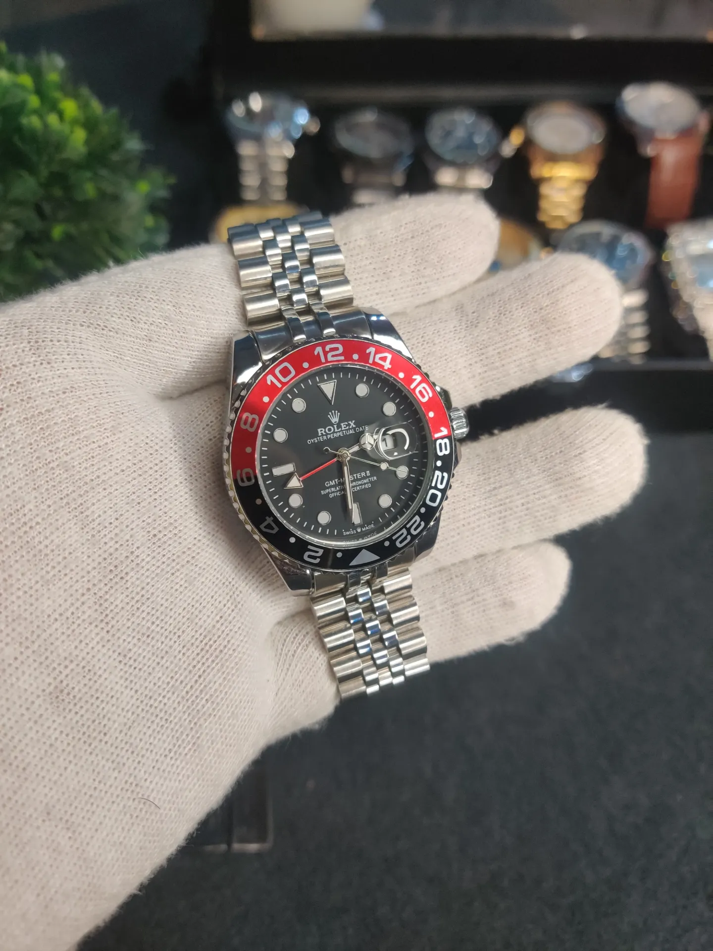 Rolex GMT Silver chian- Coke Dial