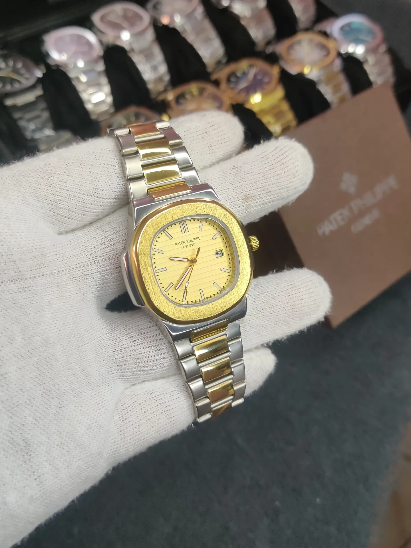 PP two tone Chain- Golden dial