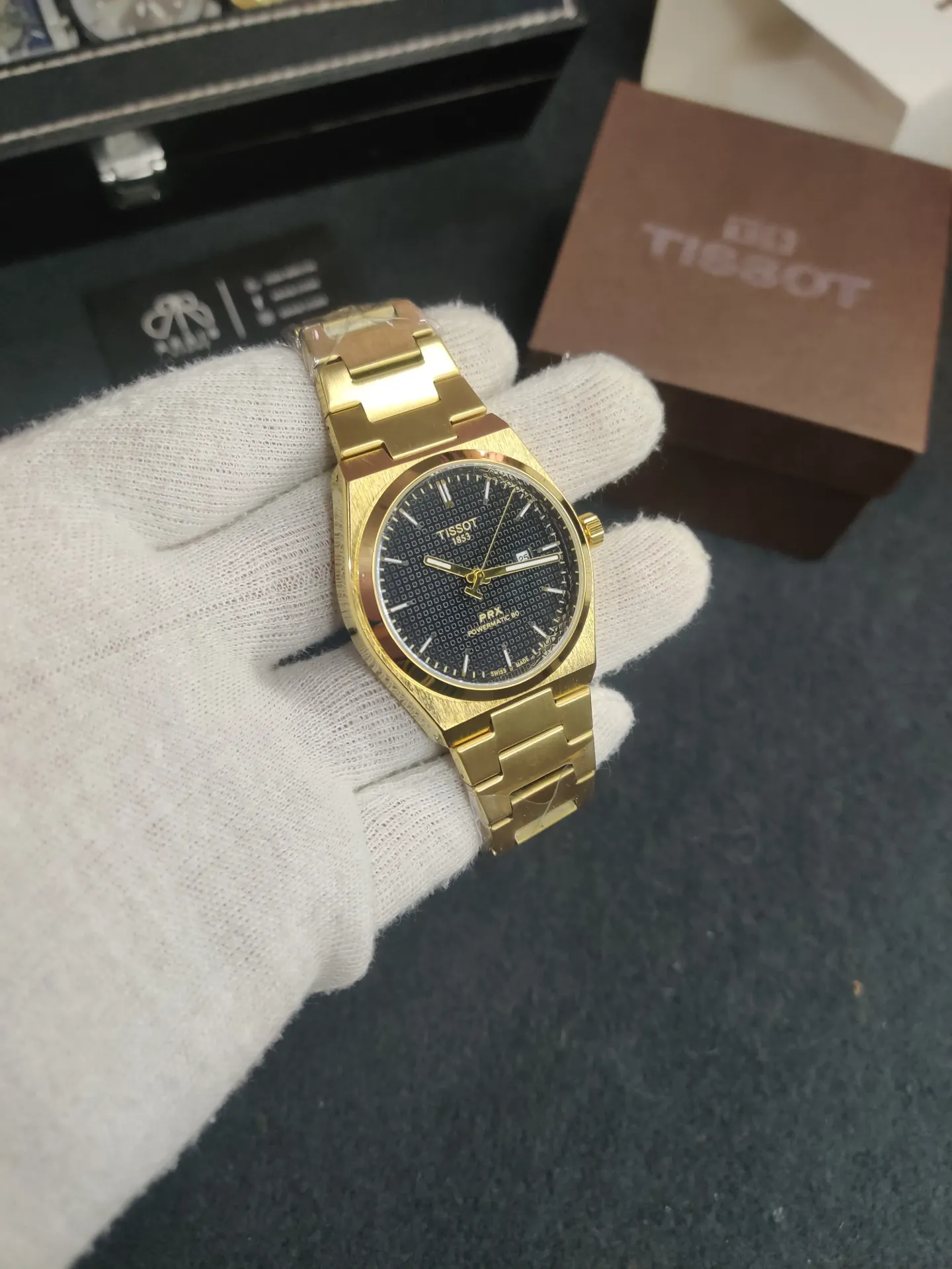 Tissot prx 1853- Golden chain Black dial