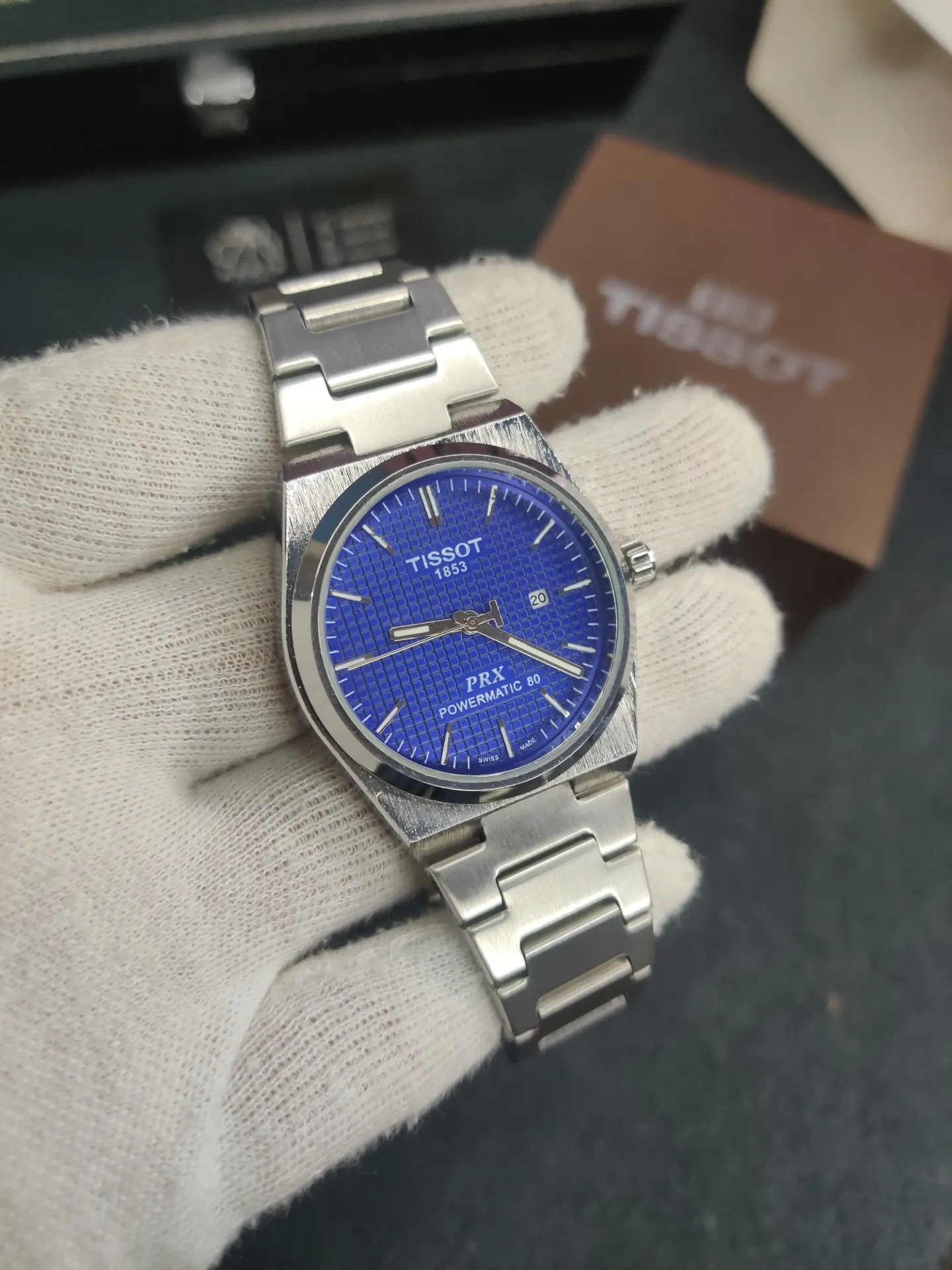Tissot prx 1853- Silver chain Blue dial