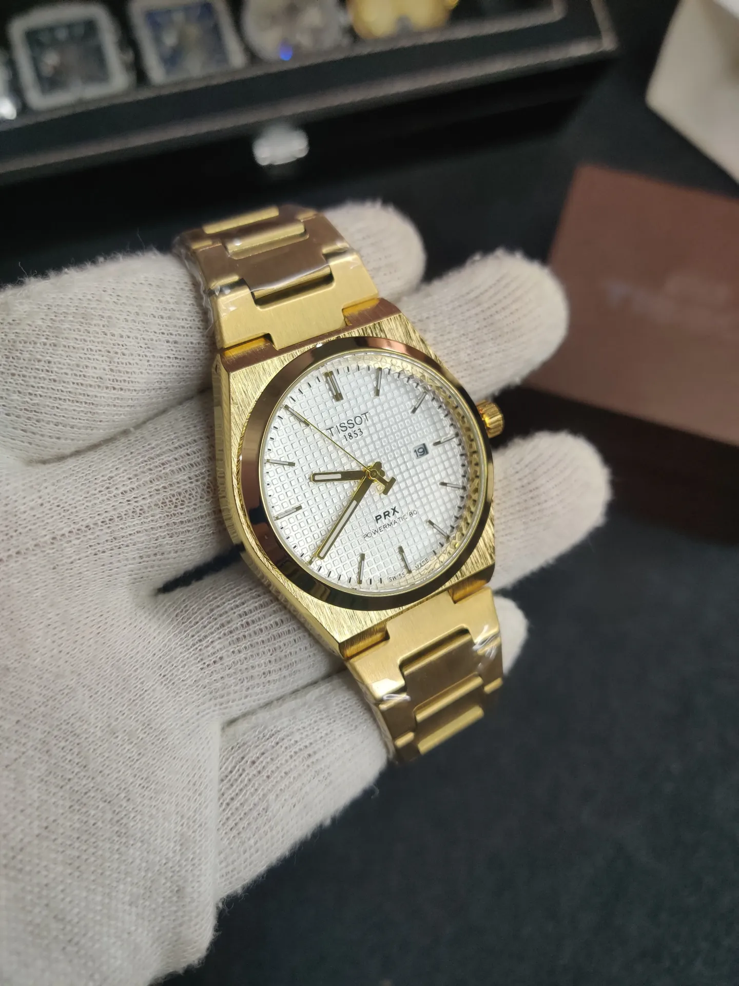 Tissot prx 1853- Golden chain White dial