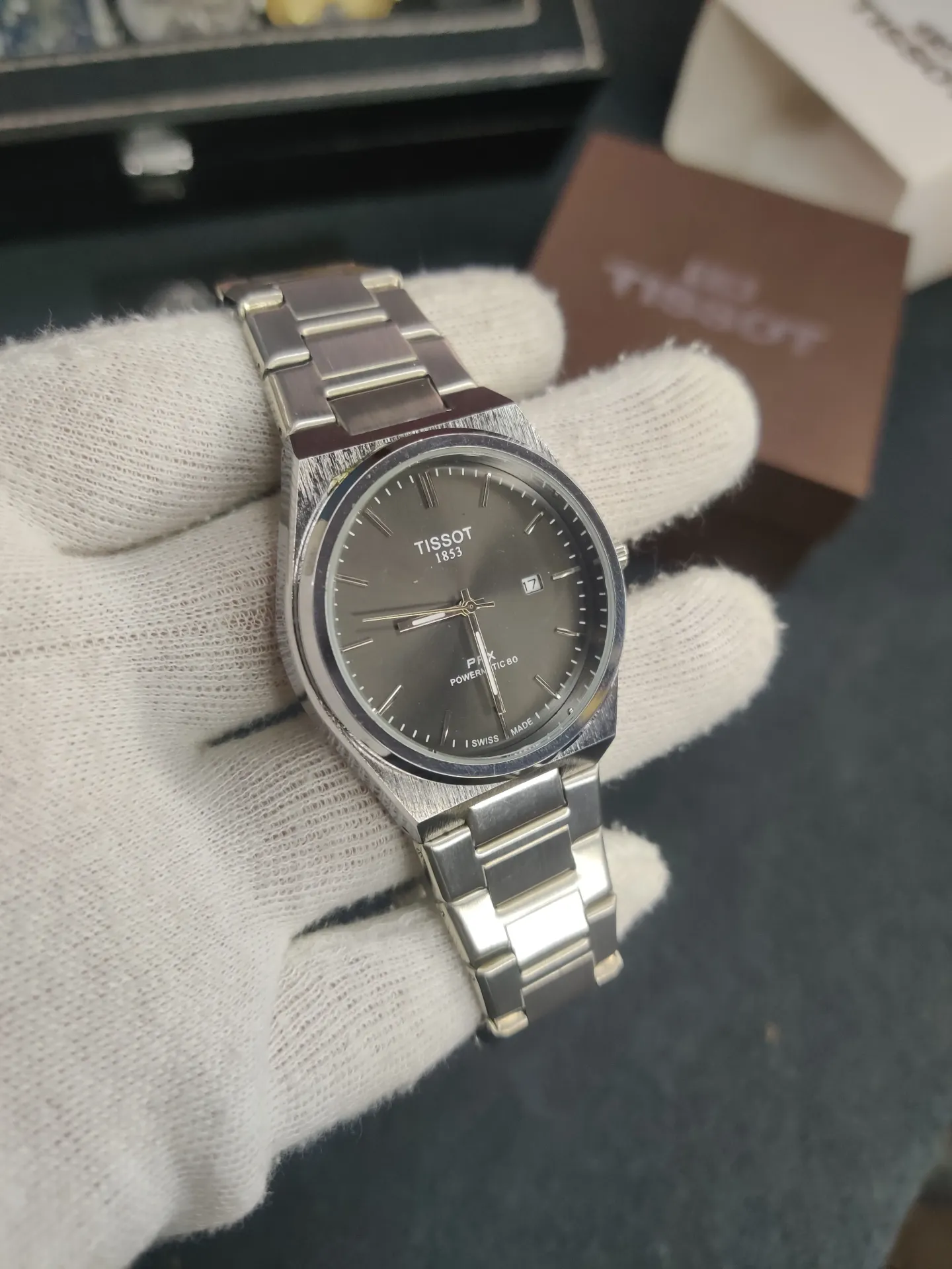 Tissot prx 1853- Silver chain Black dial