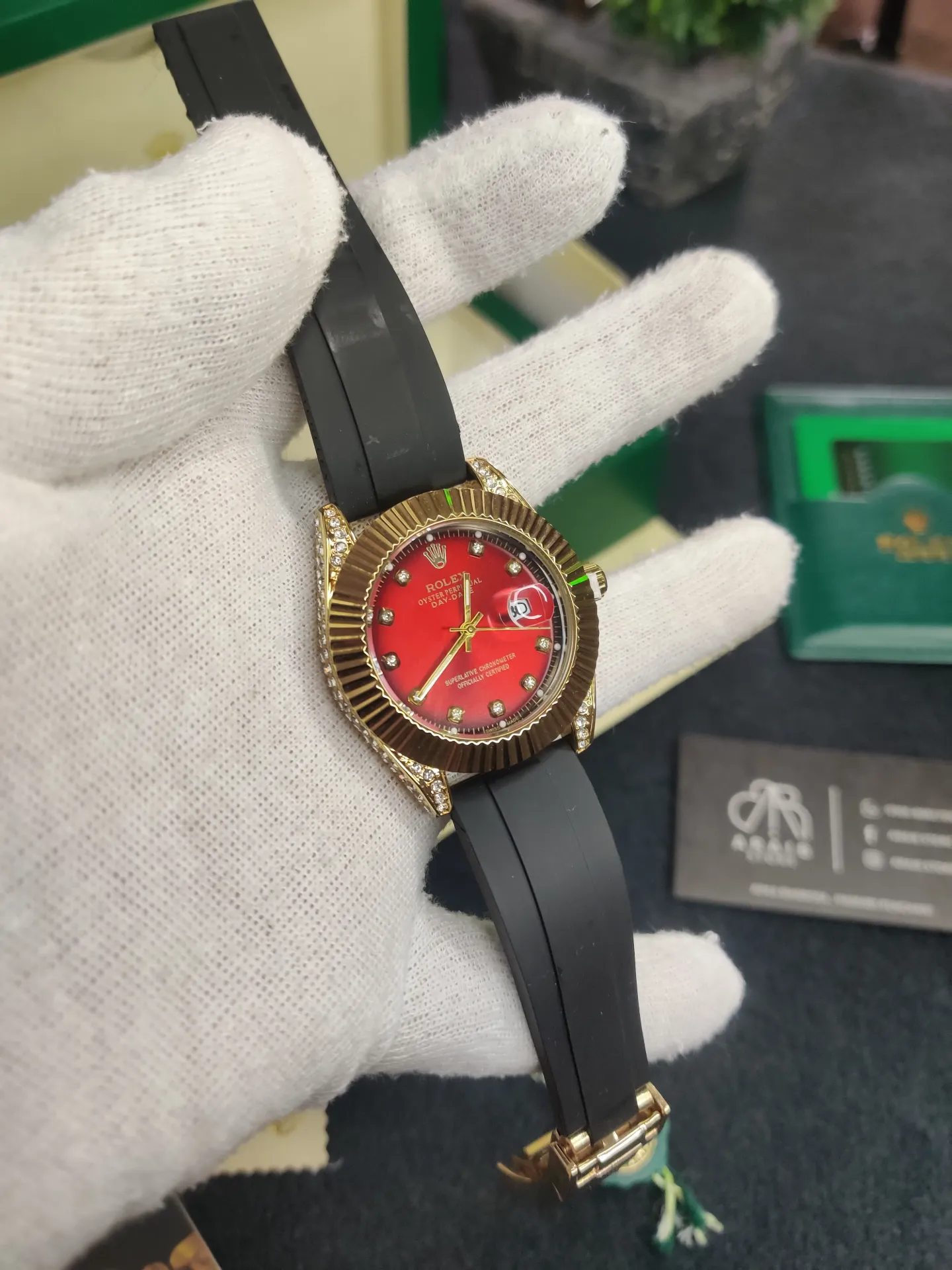 Rolex Datejust silicon strap- Wine dial