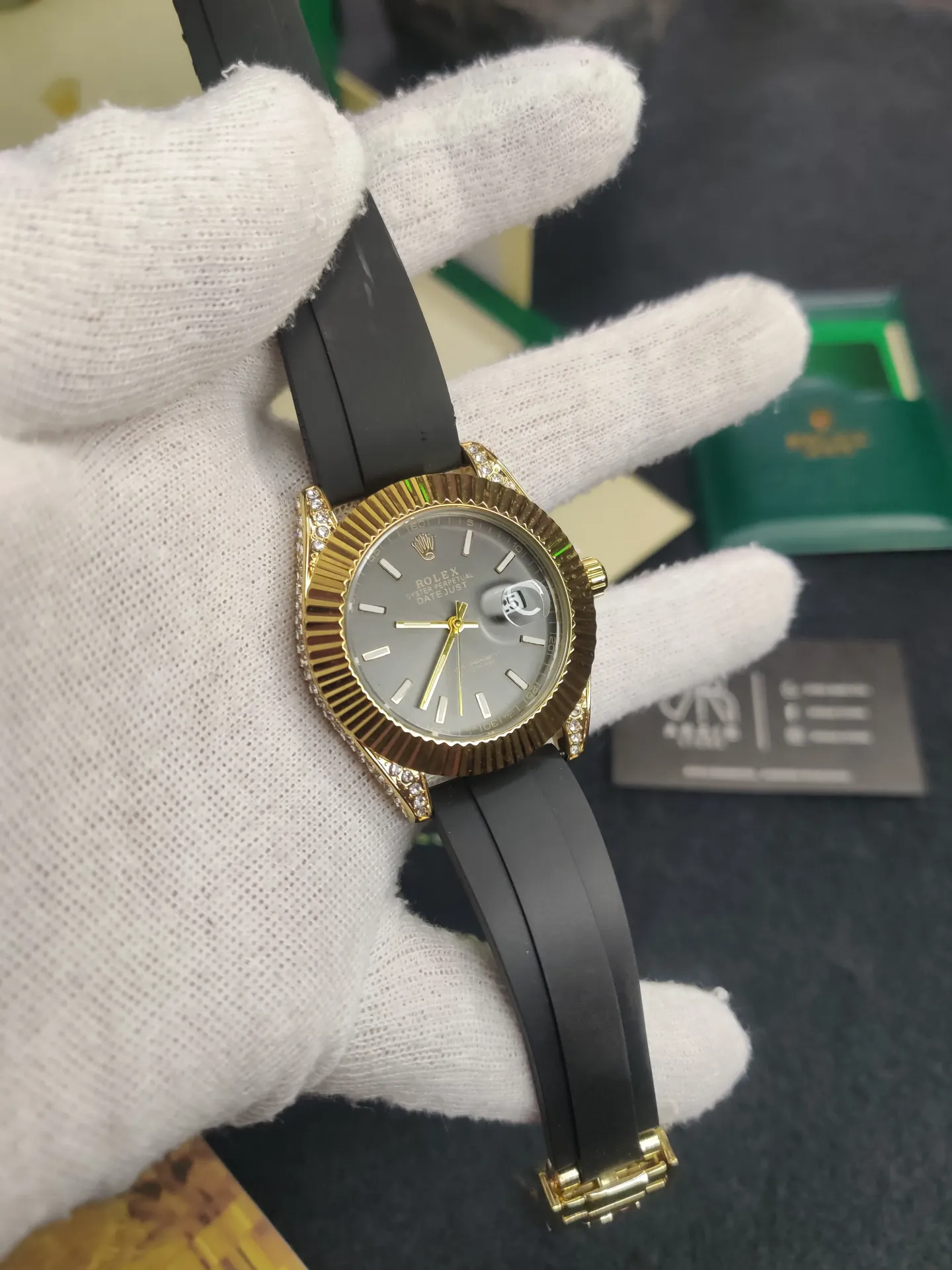 Rolex Datejust silicon strap- Grey dial