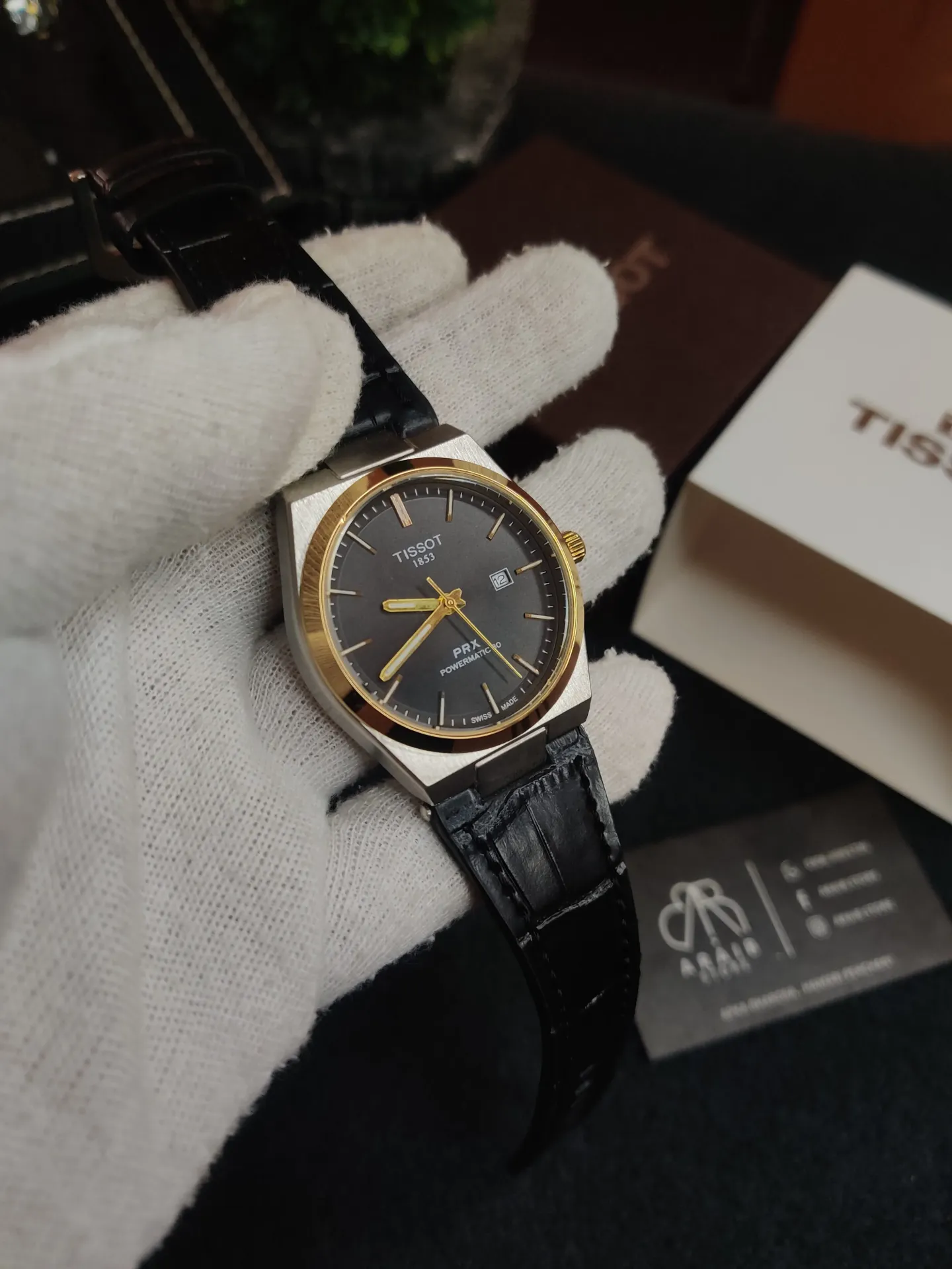 Tissot leather strap- Black dial